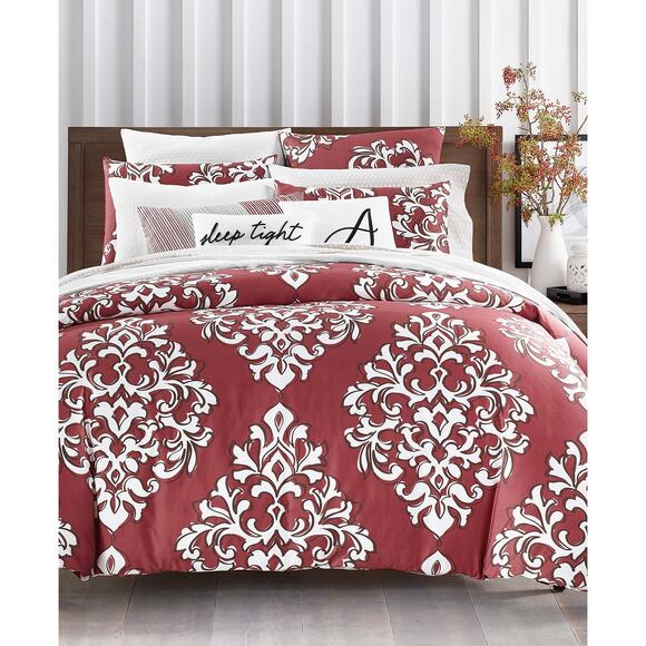 Charter Club Damask Designs Outline Damask Comforter Set 2pc 300 Thread ct Twin - Picture 1 of 13
